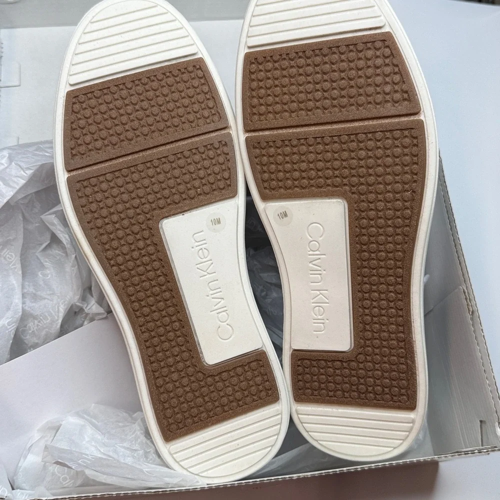 Calvin Klein Men's Januse Casual Boat Shoe- Light Gray- Size 10